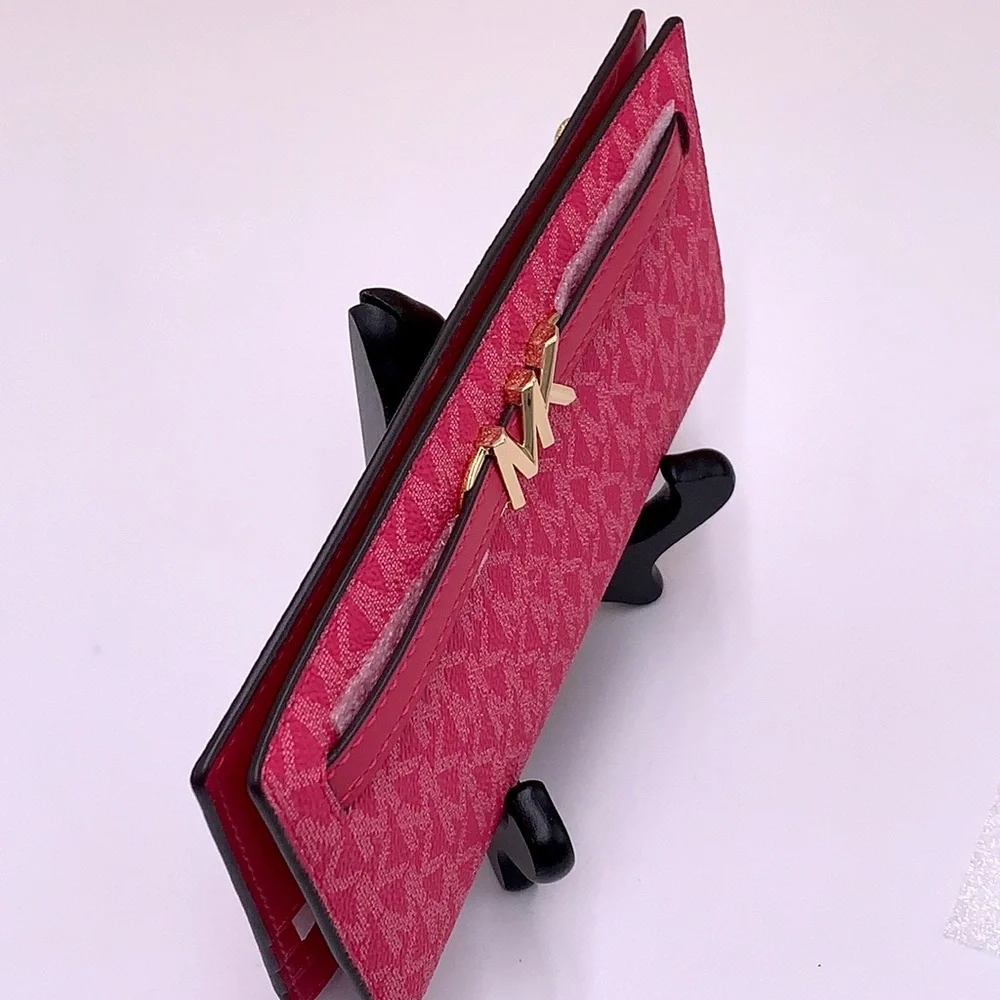 MICHAEL KORS Reed Large Snap Signature Wallet MK Logo